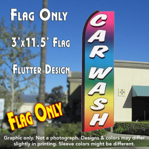 Car Wash (Multi-Colored)  Windless Advertising Feather Flag Only