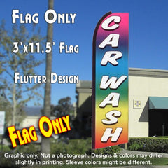 Car Wash (Multi-Colored)  Windless Advertising Feather Flag Only