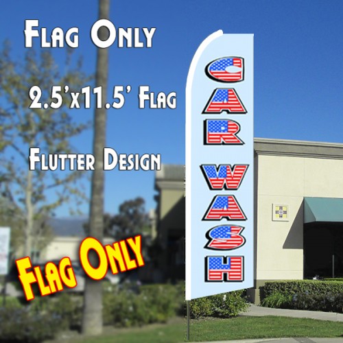 Car Wash (Old Glory) Windless Advertising Feather Flag Only