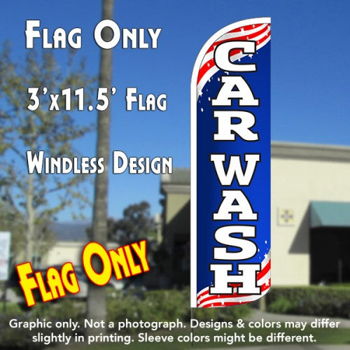 Car Wash (Patriotic)  Windless Advertising Feather Flag Only