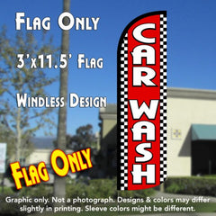 Car Wash (Red/Checkered)  Windless Advertising Feather Flag Only