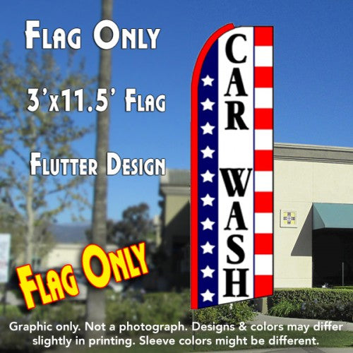 Car Wash (Stars & Stripes)  Windless Advertising Feather Flag Only
