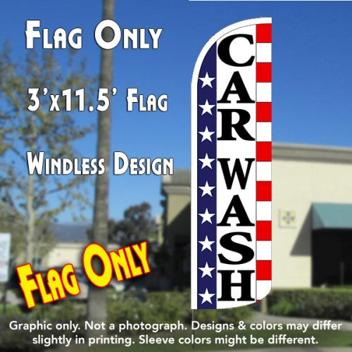 Car Wash (Stars & Stripes)  Windless Advertising Feather Flag Only