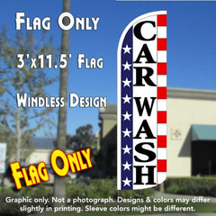 Car Wash (Stars & Stripes)  Windless Advertising Feather Flag Only