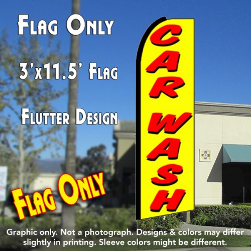 Car Wash (Yellow)  Windless Advertising Feather Flag Only