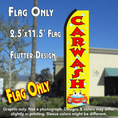 Car Wash (Yellow/Red)  Windless Advertising Feather Flag Only