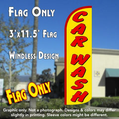 Car Wash (Yellow/Red)  Windless Advertising Feather Flag Only