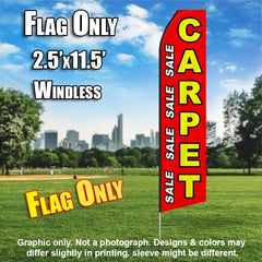 Carpet Sale (Red/Yellow & White Letters)   Windless Advertising Feather Flag Only