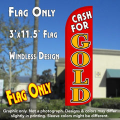 Cash For Gold (Red/Gold)  Windless Advertising Feather Flag Only