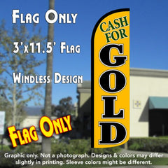 Cash For Gold (Yellow/Black)  Windless Advertising Feather Flag Only