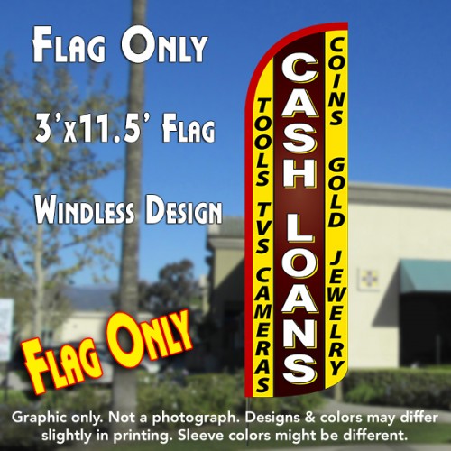 Cash Loans  Windless Advertising Feather Flag Only