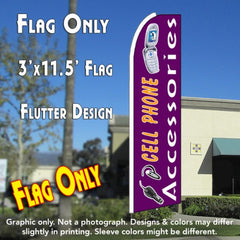 Cell Phone Accessories (Purple)  Windless Advertising Feather Flag Only