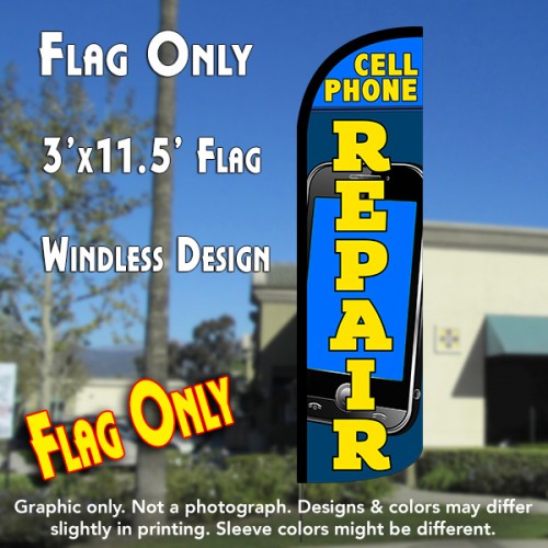 Cell Phone Repair  Windless Advertising Feather Flag Only