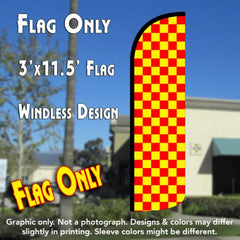 Checkered Red/Yellow  Windless Advertising Feather Flag Only