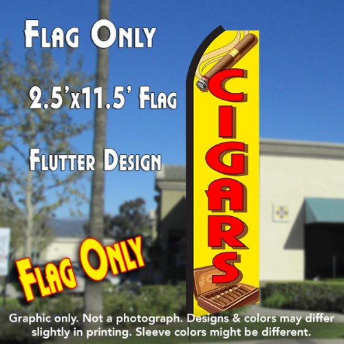 Cigars (Yellow/Red)  Windless Advertising Feather Flag Only