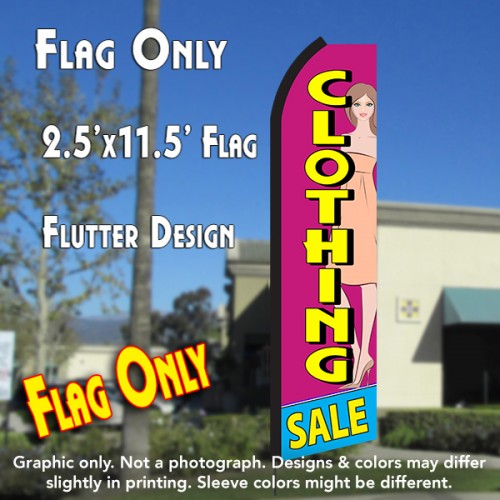 Clothing Sale (Pink/Yellow)  Windless Advertising Feather Flag Only