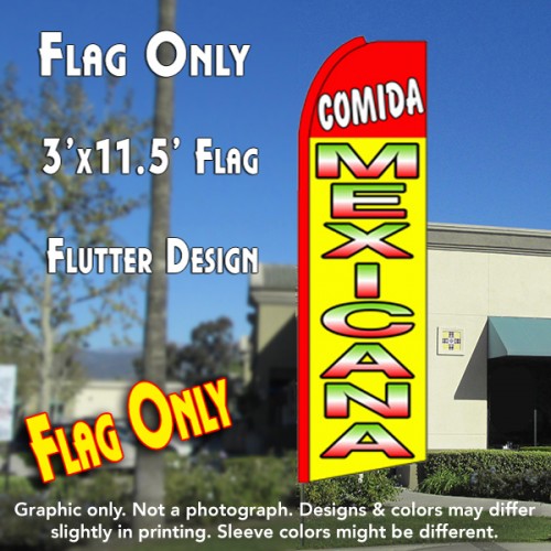 Comida Mexicana (Red/Yellow)  Windless Advertising Feather Flag Only