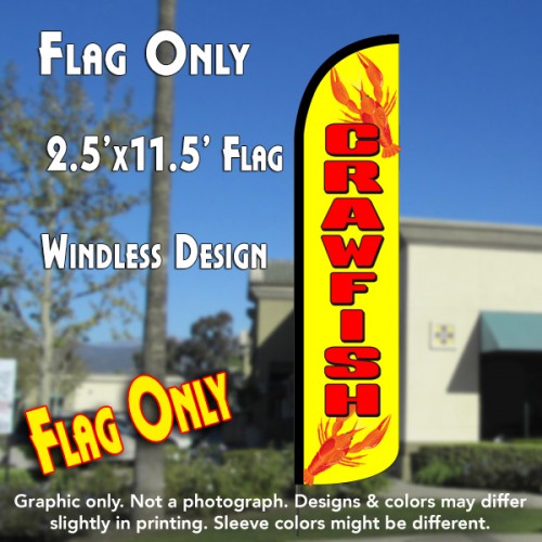 Crawfish (Yellow/Red)  Windless Advertising Feather Flag Only