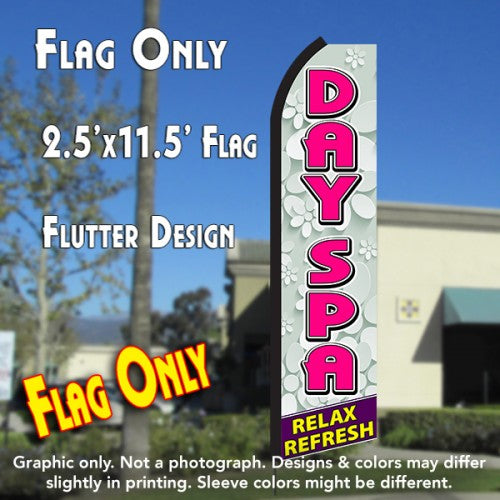 Day Spa Relax Refresh (Silver/Pink)  Windless Advertising Feather Flag Only