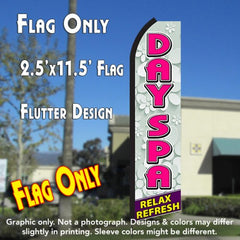 Day Spa Relax Refresh (Silver/Pink)  Windless Advertising Feather Flag Only