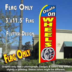 Deals On Wheels (Blue/Red)  Windless Advertising Feather Flag Only