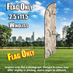 Desert Camo  Windless Advertising Feather Flag Only