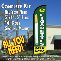 E-Cigars Sold Here  Windless Advertising Feather Flag Kit  (Flag, Pole, & Ground Spike) 14 Feet Outdoor Flags