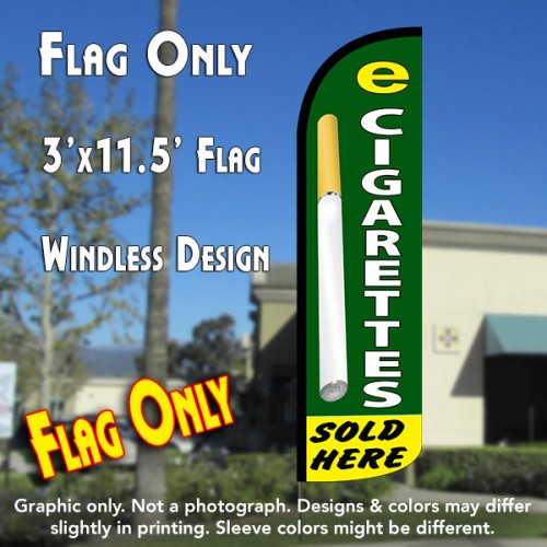 E-Cigars Sold Here  Windless Advertising Feather Flag Only