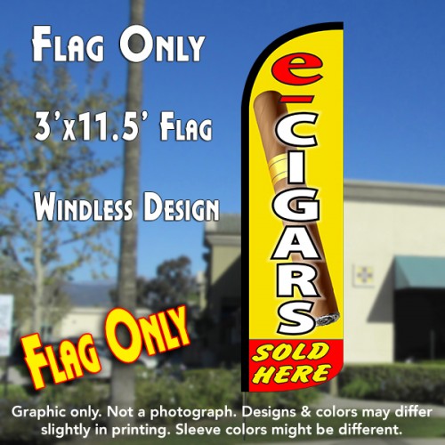 E-Cigars Sold Here  Windless Advertising Feather Flag Only