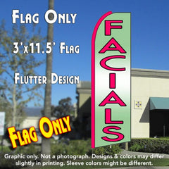 Facials (Green)  Windless Advertising Feather Flag Only