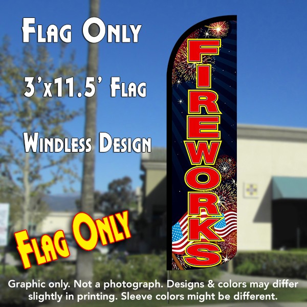 Fireworks (Black/Red)  Windless Advertising Feather Flag Only
