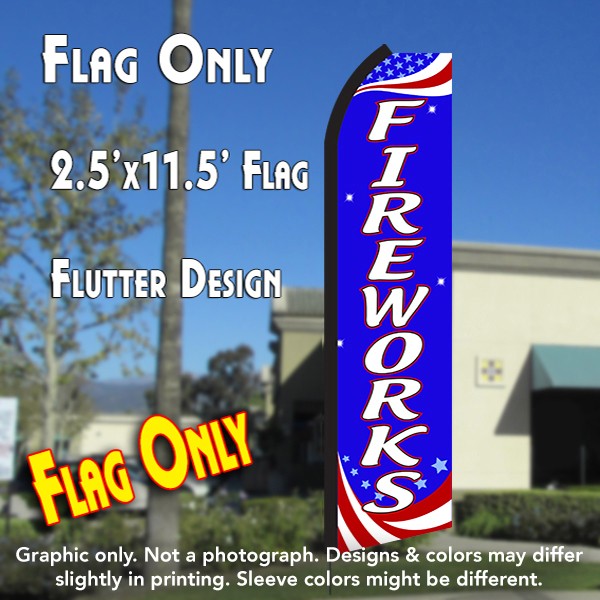 Fireworks (Patriotic)  Windless Advertising Feather Flag Only