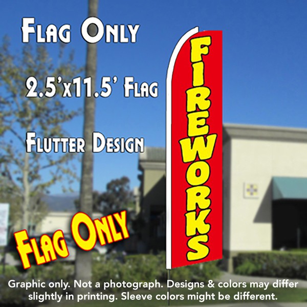 Fireworks (Red) Windless Advertising Feather Flag Only