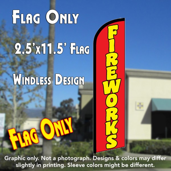 Fireworks (Red)  Windless Advertising Feather Flag Only