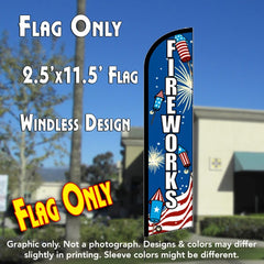 Fireworks (Rockets)  Windless Advertising Feather Flag Only