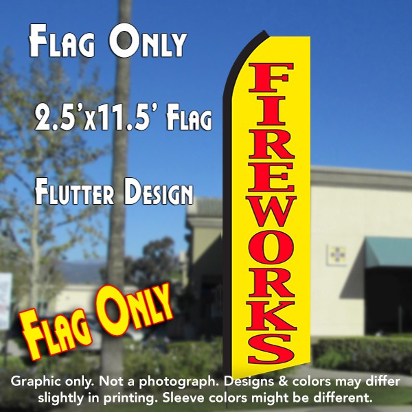 Fireworks (Yellow/Red)  Windless Advertising Feather Flag Only
