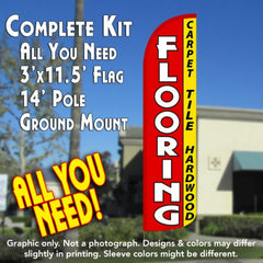 Flooring Carpet Tile Hardwood (Red/Yellow)  Windless Advertising Feather Flag Kit  (Flag, Pole, & Ground Spike) 14 Feet Outdoor Flags