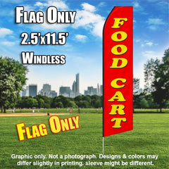 Food Cart (Red/Yellow Letters)   Windless Advertising Feather Flag Only