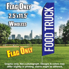 Food Truck (Blue/White Letters)   Windless Advertising Feather Flag Only