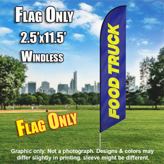 Food Truck (Blue/Yellow)  Windless Advertising Feather Flag Only