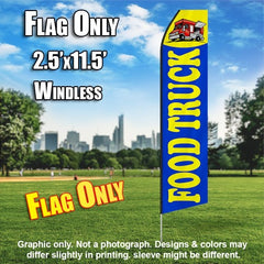 Food Truck (Blue And Yellow)   Windless Advertising Feather Flag Only
