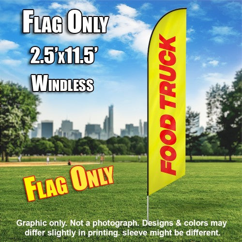 Food Truck (Yellow/Red)  Windless Advertising Feather Flag Only