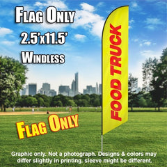 Food Truck (Yellow/Red)  Windless Advertising Feather Flag Only