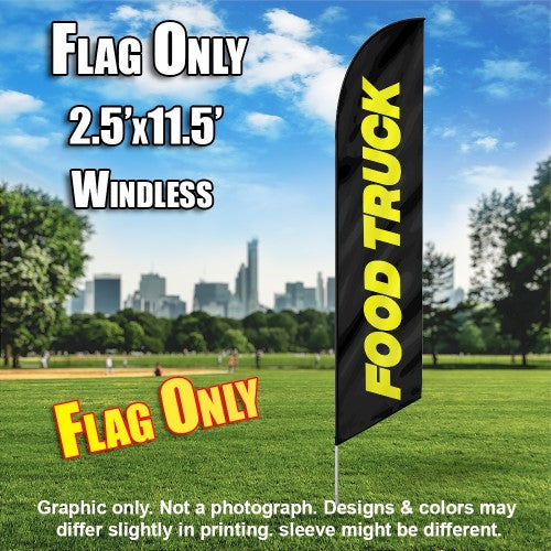 Food Truck (Black/Yellow)  Windless Advertising Feather Flag Only