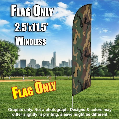 Jungle Camo  Windless Advertising Feather Flag Only