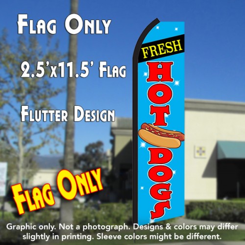 Fresh Hot Dogs (Blue/Red)  Windless Advertising Feather Flag Only