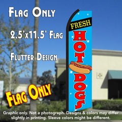 Fresh Hot Dogs (Blue/Red)  Windless Advertising Feather Flag Only