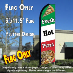 Fresh Hot Pizza (Tri-Color)  Windless Advertising Feather Flag Only