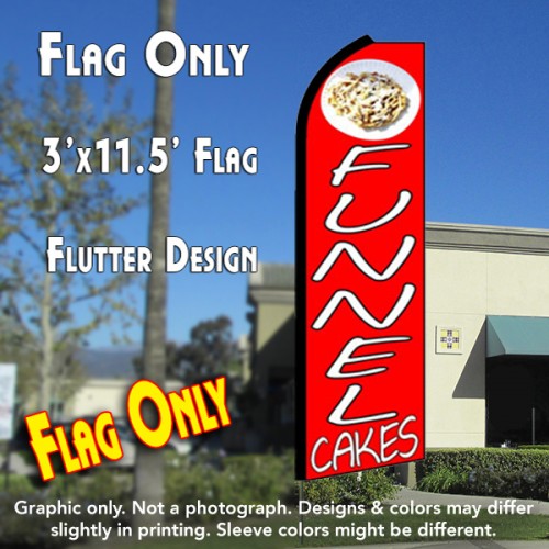 Funnel Cakes (Red)  Windless Advertising Feather Flag Only