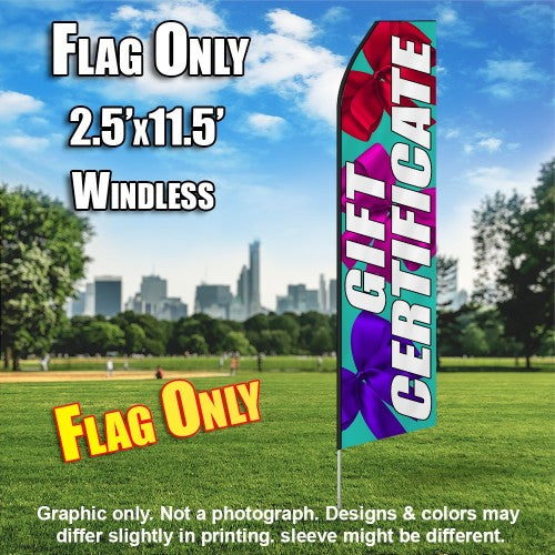 Gift Certificate (Blue/Bows)  Windless Advertising Feather Flag Only
